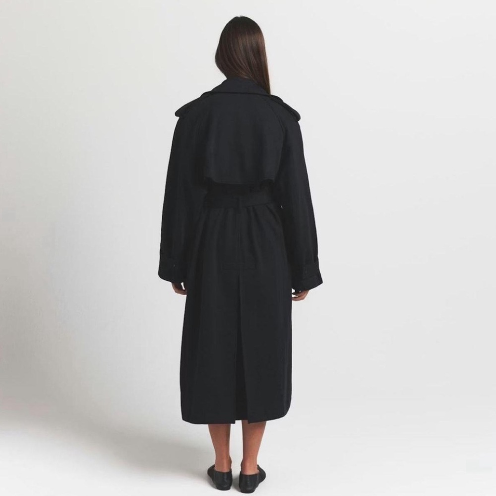 Skims Boyfriend Fleece Trench Coat in Onyx Large - Picture 2 of 6